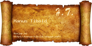 Hanus Tibold névjegykártya
